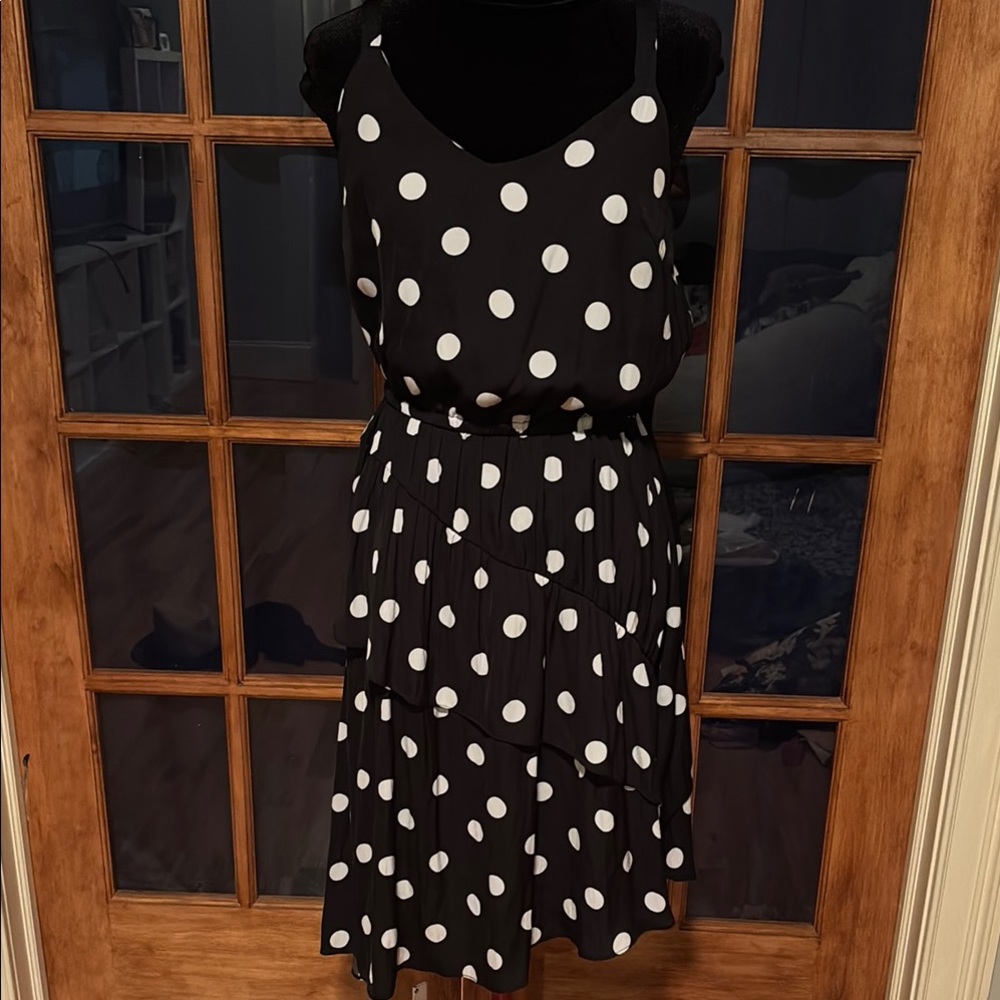 Chic Black and White Polka Dot Dress